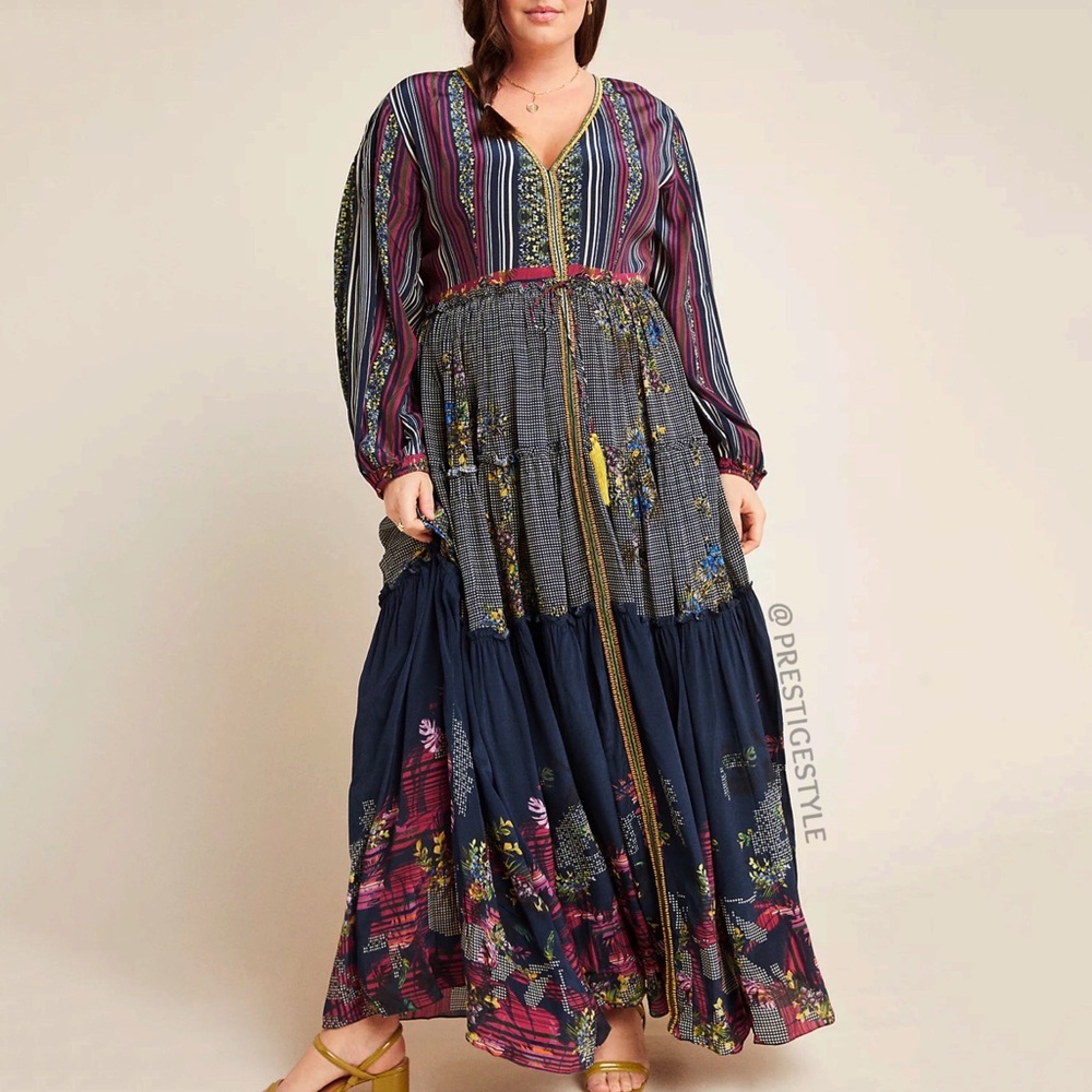 NWT Anthropologie Tatiana Tiered Maxi Dress